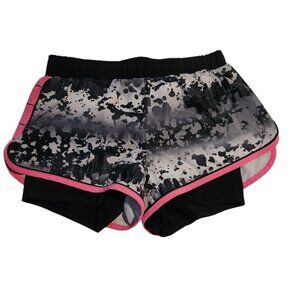 RBX X-Dri Shorts Running Black‎ Gray Splatter Spandex Lined  Active Womens Small